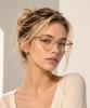 Tuditeo Rib Unisex Fashion Round Horn-Rimmed Glasses Uv & Blue Light Blocking C3 Light Brown