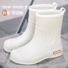 New dopamine women's short tube fashion rain shoes non-slip and wear-resistant waterproof rain boots camping water shoes glue shoe cover shoes