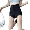 Women's Black High Waist A-Line Summer Shorts - Petite, Slim Fit, Super Short