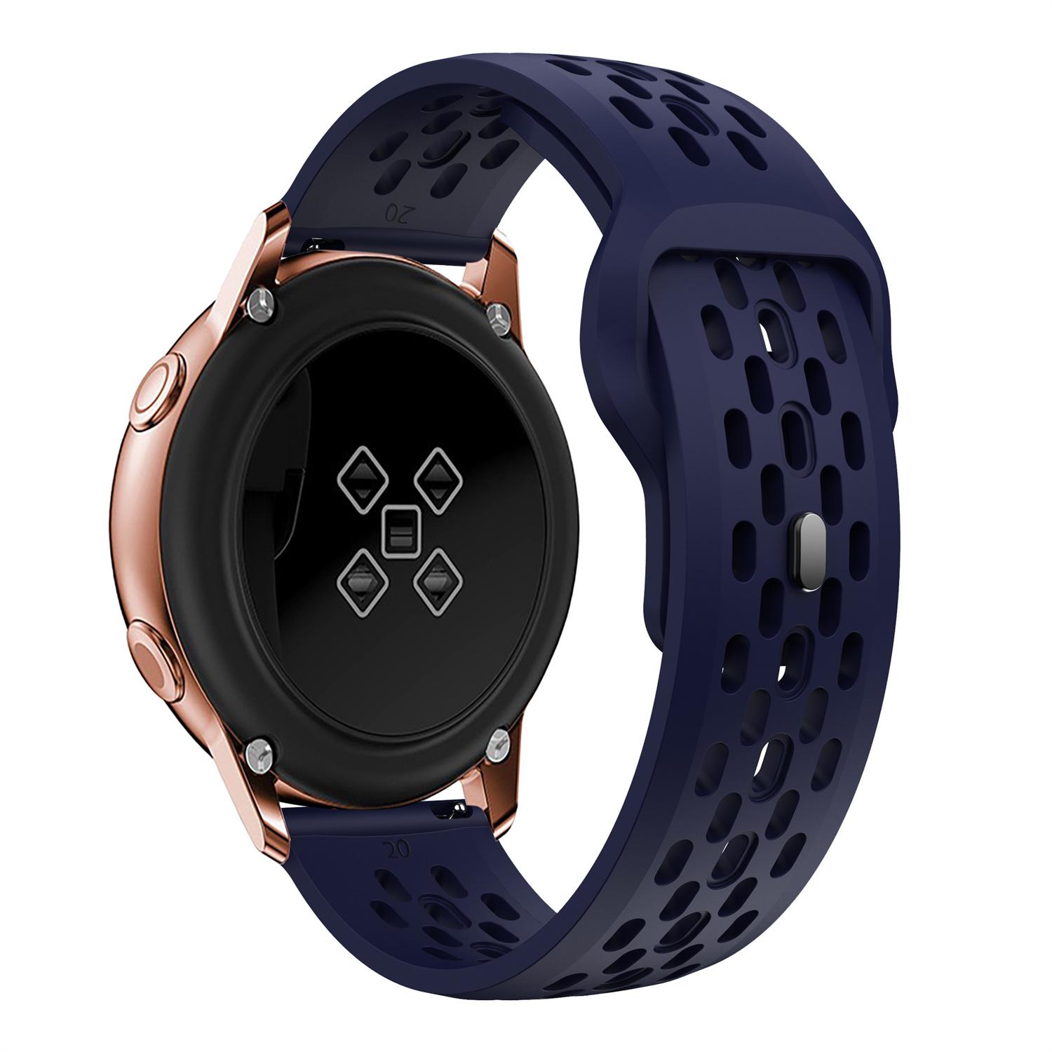 

KALEBOL For Samsung Galaxy Watch7 44mm/40mm Watch Band 20mm Holes Design Reverse Buckle Silicone Strap I