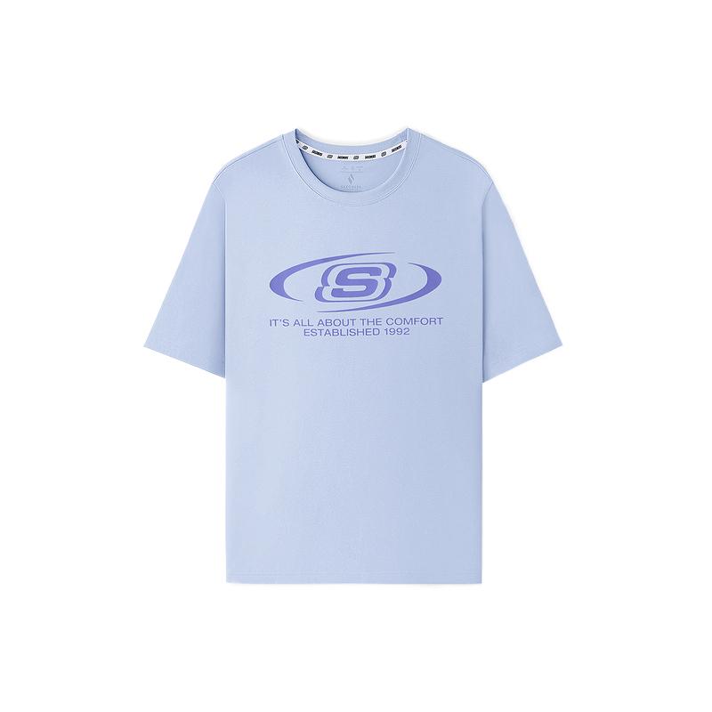 Skechers Solid Color Breathable Knitted T-Shirt Unisex tops L226U105-0356 XS