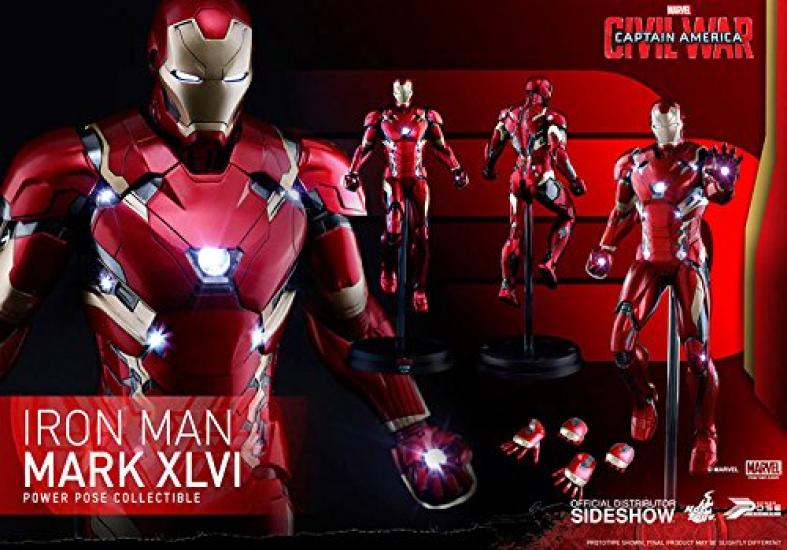 Power Pose Captain Civil War Iron Man Mark 46 Scale Plastic Painted Limited Edition Action Figure America 1/6