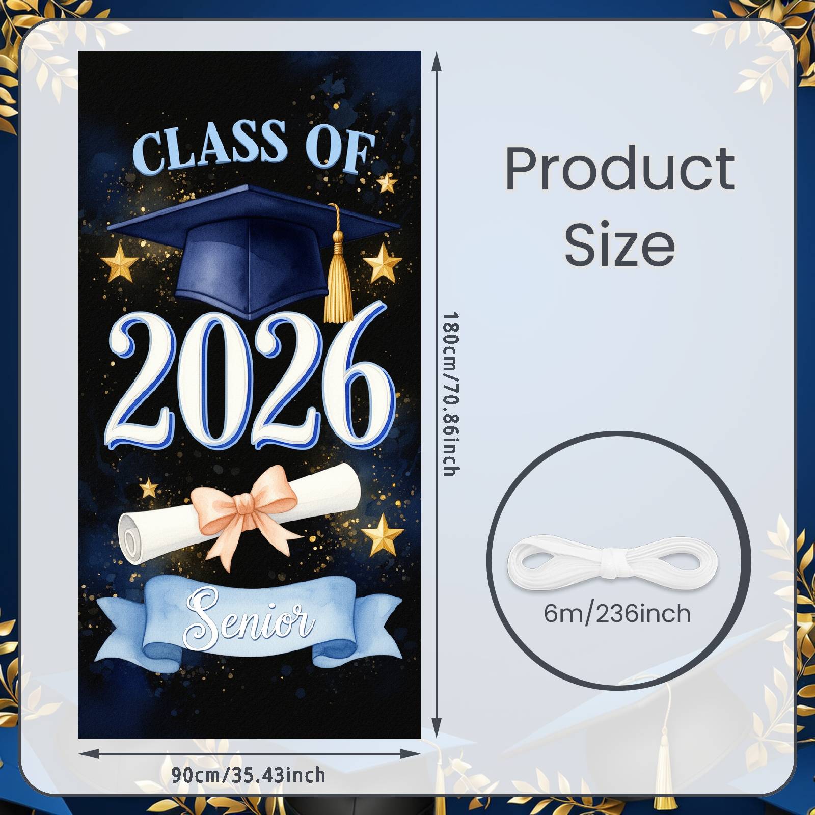 

Graduation Background Hourglass Senior Year Banner Graduation Countdown Banner 3D Text Design Graduation Display