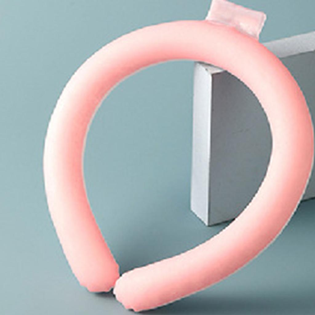 Neck Cooling Tube Reusable Hands Free Wearable Cooling Neck Wrap for Summer Outdoor Pink