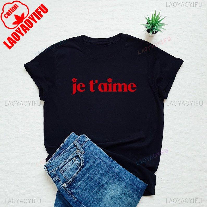 

Я тебя люблю Футболка Французская Футболка Футболка Париж Я тебя люблю Топы Франция Отпускные Топы Французский Подарок Женская Модная Футболка 4XL