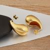 Nidin New Arrival Hollow Design Water-drop Shape Stud Earrings For Women Female Copper Chunky Ear Jewelry Birthday Party Gifts