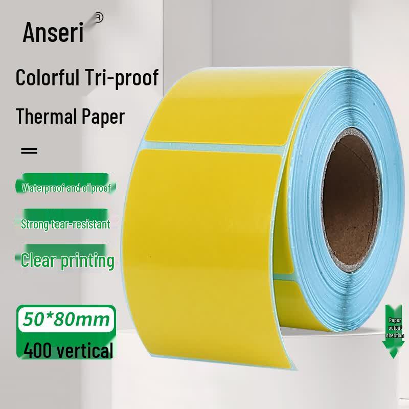 Anseirui 2K00235 Yellow Thermal Label Paper