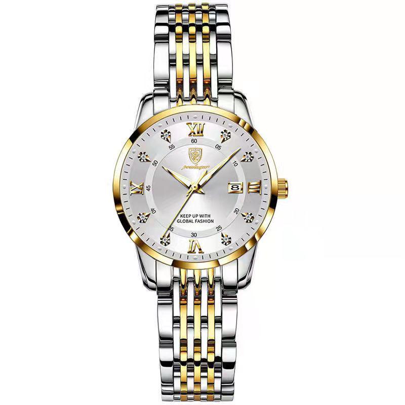 POEDAGAR Original Woman Watch Waterproof Stainless Steel Luminous Date Fashion Ladies Wristwatch Business Quartz Watches