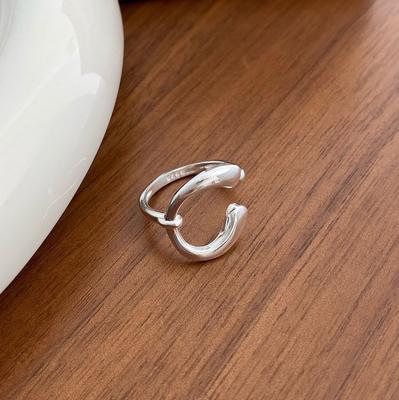 Bague de forme irrégulière type C, Design de personnalité de niche, Index, Anneau de doigt, Luxe léger, Tempérament, Bague mode, Femme