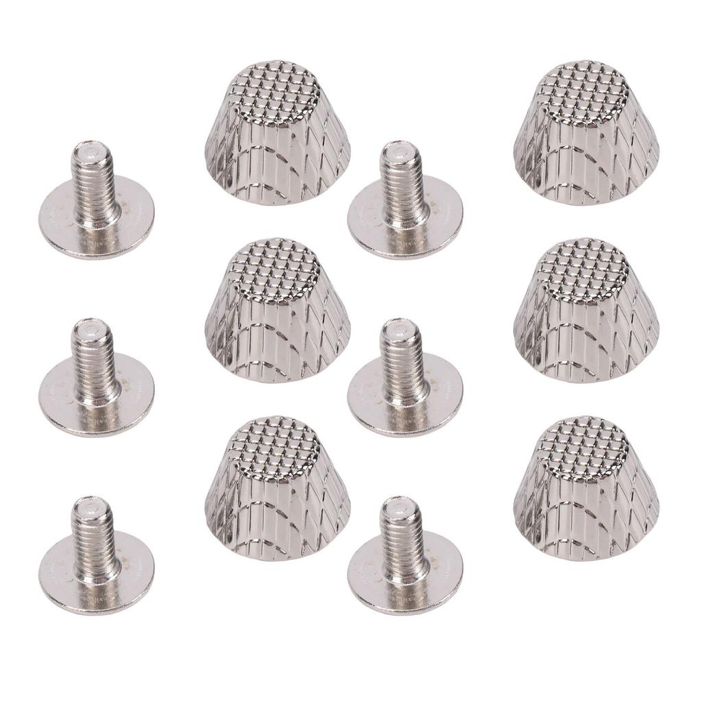 20 Set 10mm Screw Back Rivets Stud Purse Feet Nail Head Studs Metal Flat Buckle Spikes with 6mm Cross Screws for