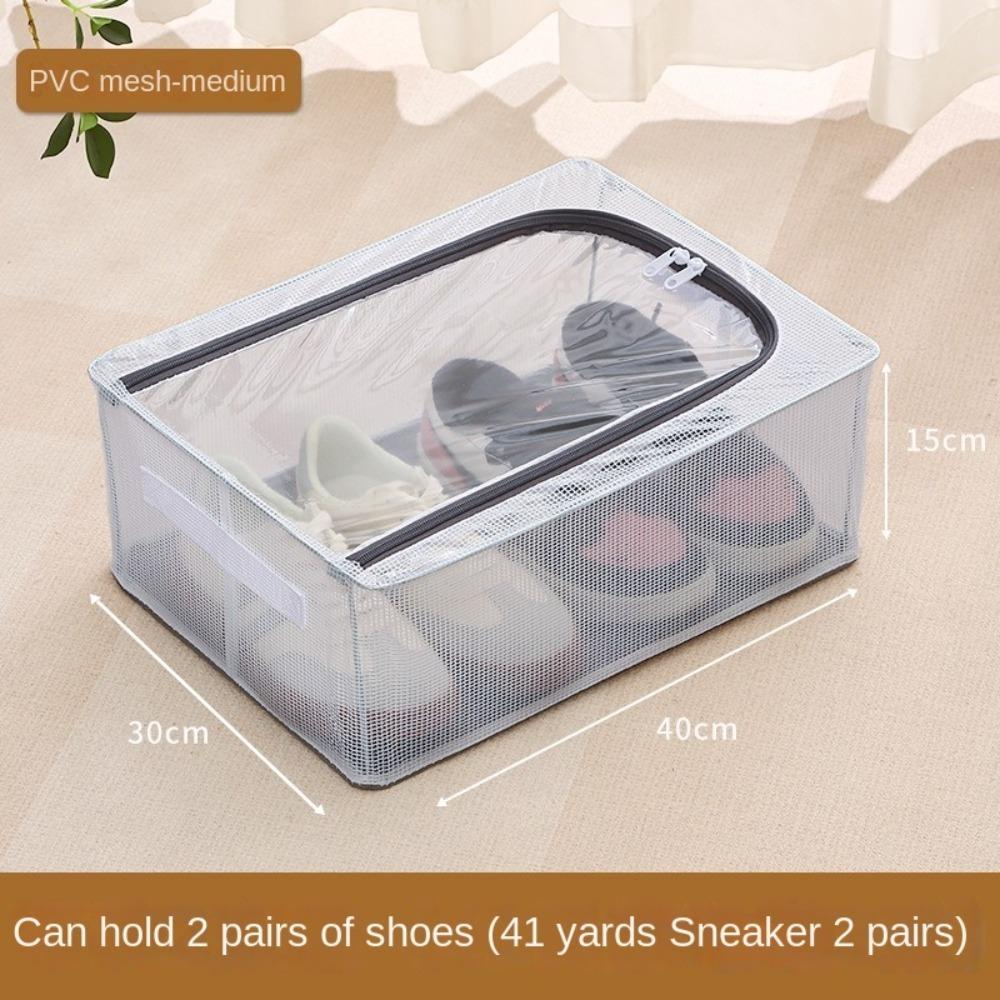 New Foldable Shoe Storage Box Under the Bed Dustproof Shoe Basket Steel Frame Large Capacity Shoe Box Home
