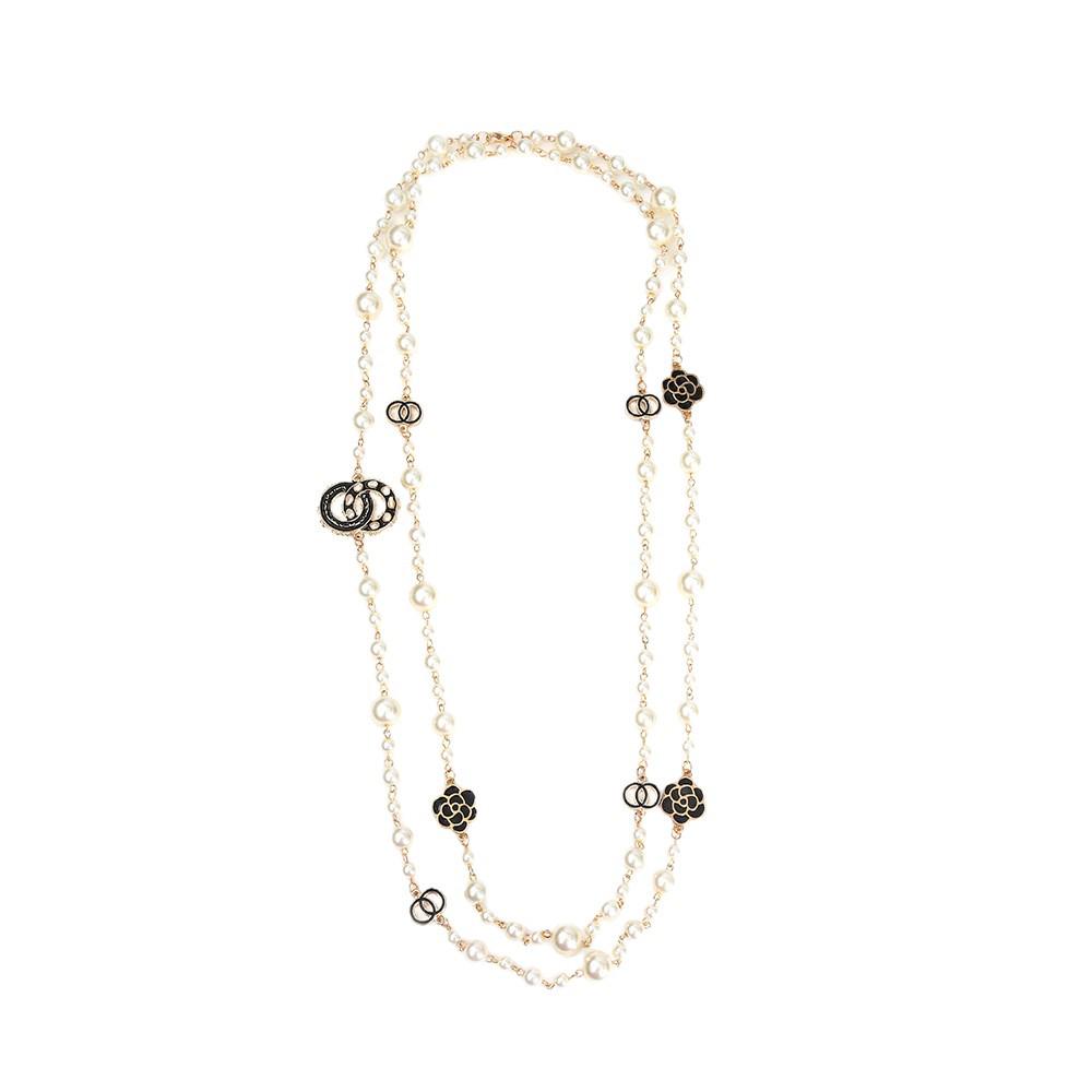 Elegant Pearl Necklace for Women - Versatile Choker & Long Sweater Chain with High-End Luxury Style