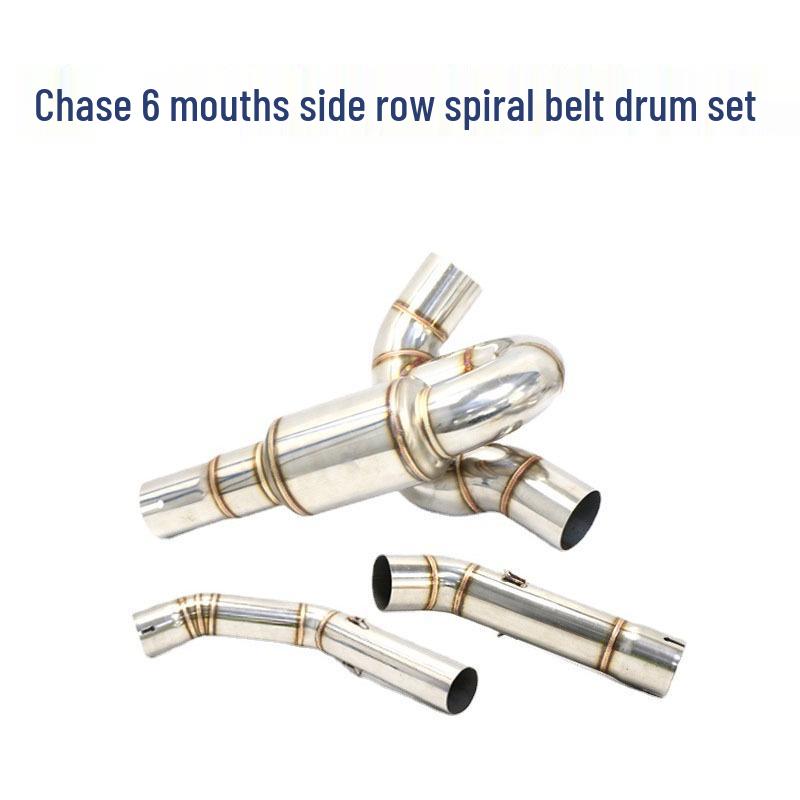 Qianjiang Motorcycle Chase 600 Mid-Section Dual Exit Exhaust Swirl with Drum