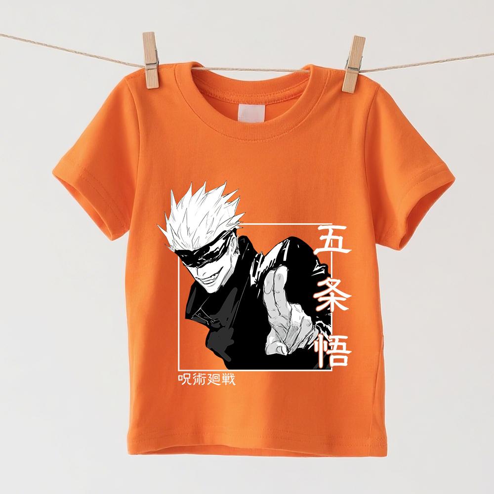 Jujutsu Kaisen Satoru Gojo Anime Print Cotton T Shirt for Boys Girls Short Sleeve Summer Casual Kids Tee Top