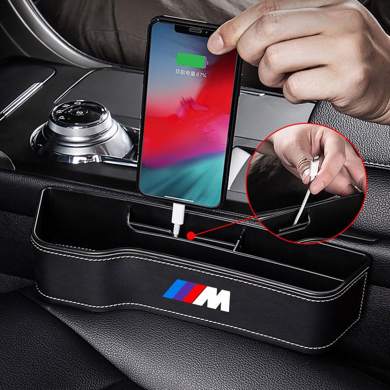 2 Piezas Organizador de Asiento de Coche Caja de Almacenamiento para la Ranura del Asiento Artículos Multifunción Para BMW Performance Power M1 M2 M3 M4 M5 M6 M8 E36 E60 E46 E39 E46 E90 E60 F07