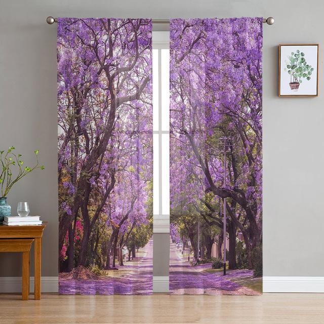 YESOF66 Mantovana Da Cucina Con Fiori Blu E Tulipani | Tenda Per Finestra 137x45 Cm, Tasca Per Asta, In Poliestere