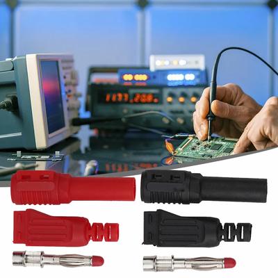Safe and Reliable Insulated 4mm Male Right Angle Wire Welded Connector