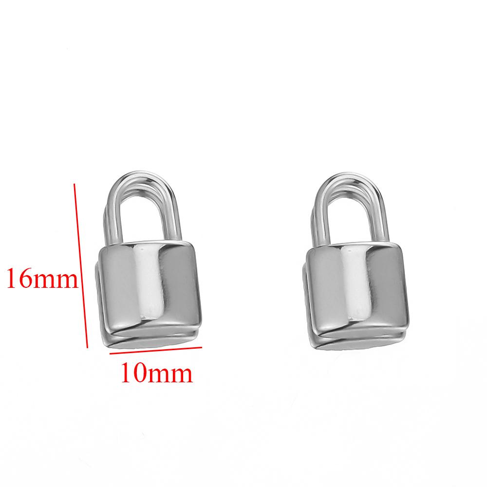 5pcs Stainless Steel Lock Charms for DIY Jewelry Making Necklace Hip Hop Pendant Findings PadLock Accessories Crafts Supplies
