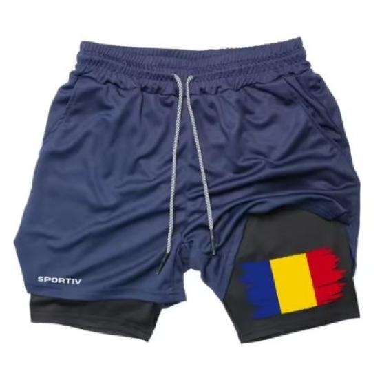 Romania Flag Camouflage Muay Thai Kick Boxing Shorts Men Women Unisex Casual Sportswear Double Layer Quick Dry Training Sport Gym Fitness Workout