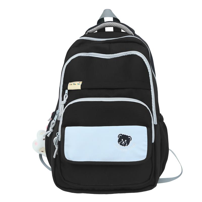 

Студенческий школьный женский рюкзак, контрастный цветной дорожный рюкзак для подростков чёрный