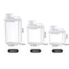 Transparent Laundry Powder Storage Box with Measuring Cup Laundry Room Organization