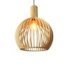 Pendant Lamp Kitchen Island Chandeliers Wood Bird Cage Lamp Wooden Hanging Light for Living Room Indoor Lustre Home Decoration