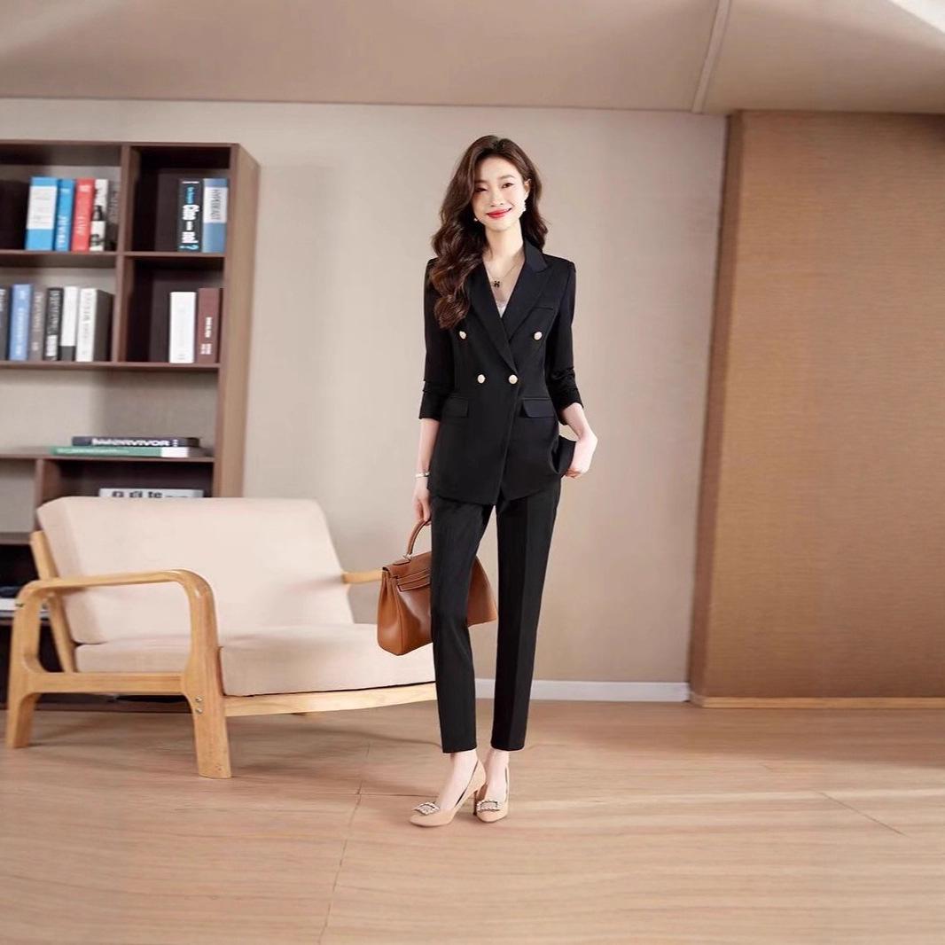

Plus Size Black Formal Suits for Women - Spring/Autumn College Style 3XL (recommended 75-83 kg)