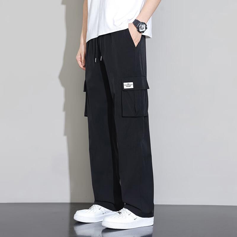 Pantalones Cargo de Verano para Hombre FARUISHI de Seda Helada de Secado Rápido