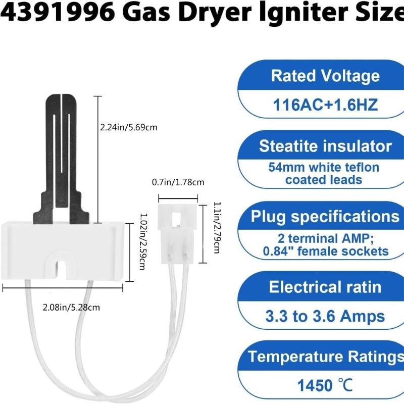 4391996 Dryer Burners Igniter Universals Gas Dryer Igniter Replacement Furnace Ignition Replace Part Easy To Install