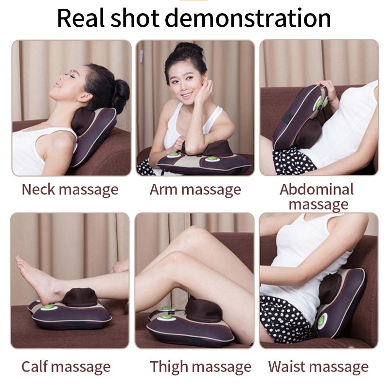 Rückenmassagegerät Geschenke, Shiatsu Kneten für Nacken Schulter, Massagekissen mit Wärme Vibration Entspannung für Damen/Herren/Papa/Mama/