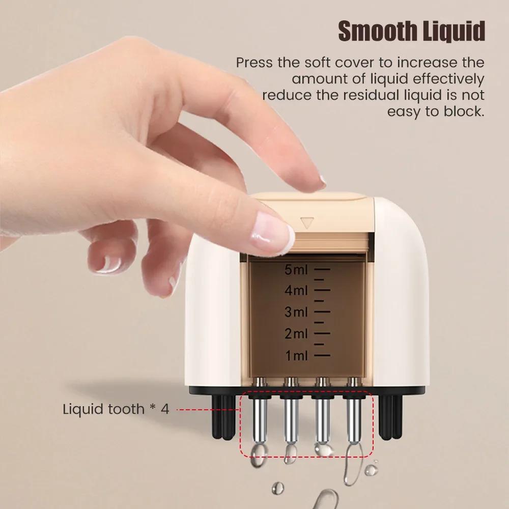 EMS Microcurrent Scalp Applicator Liquid Comb Massage Comb Essential Oil Liquid Guiding Scalp Massager Red Light Therapy