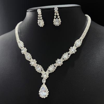 Κολιέ Fresh Bridal Σκουλαρίκια Σετ Κοσμημάτων Ζιργκόν Κοσμήματα Γάμου & Δεξιώσεων Αξεσουάρ Νυφικού