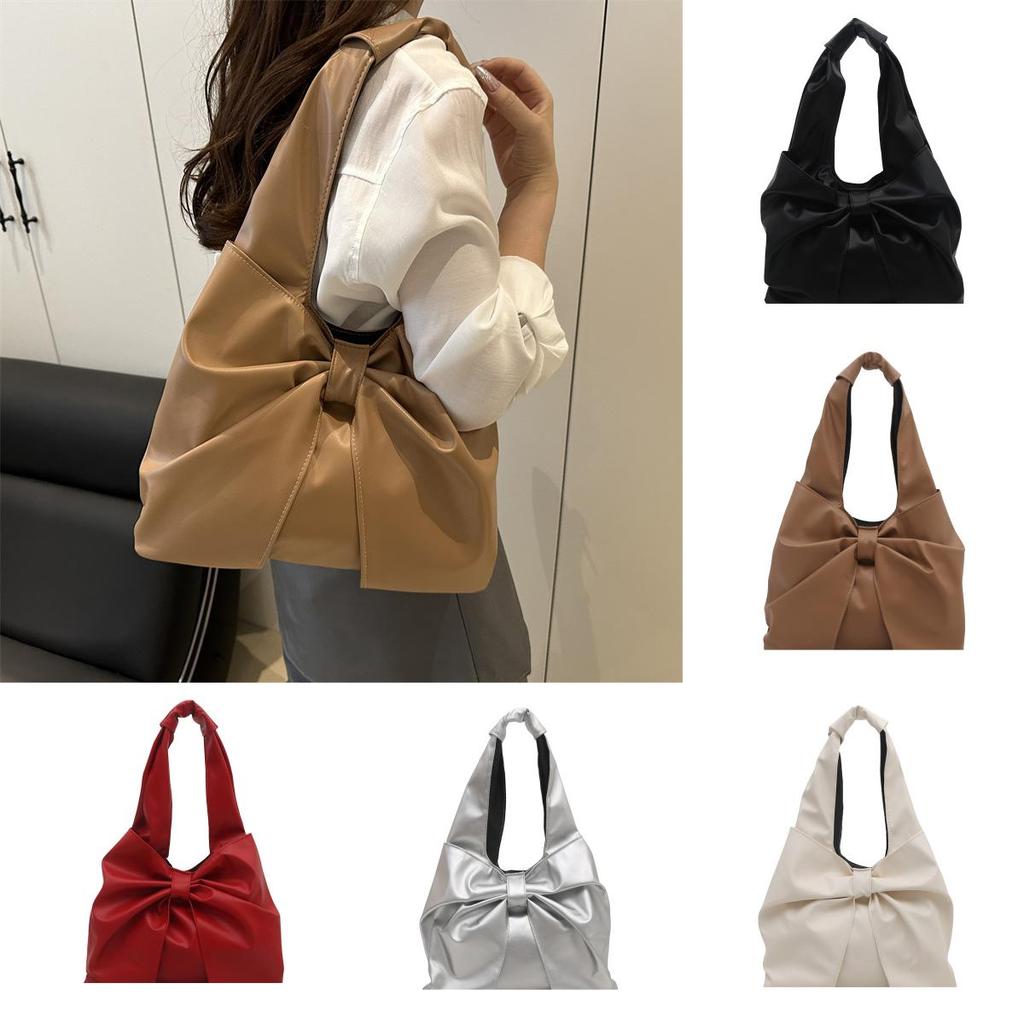 Modern Large Capacity Butterfly Knot Tote Bag With Magnetic Closure For Daily Use