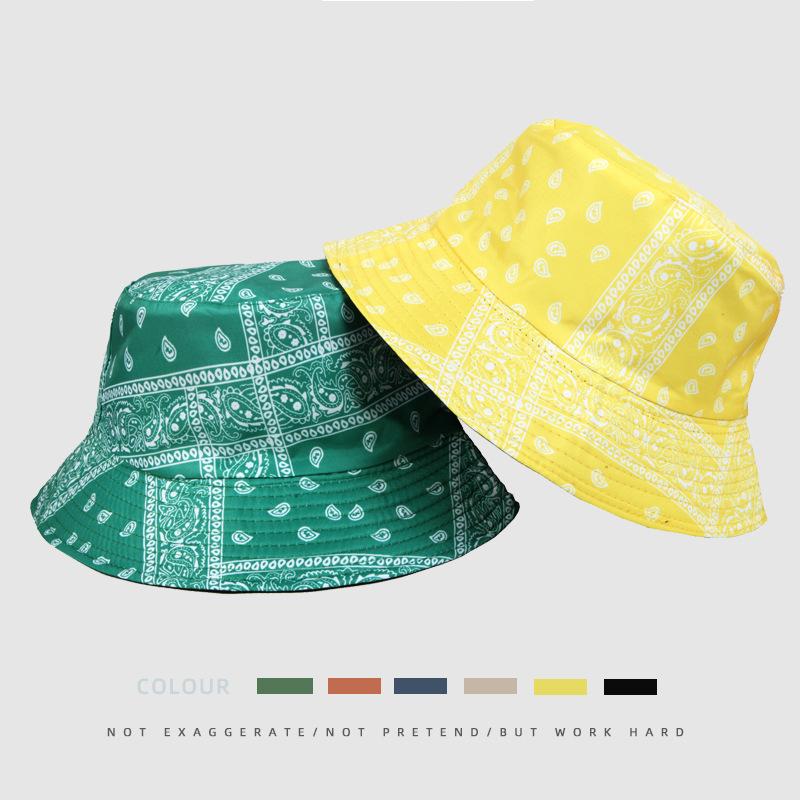 Summer Women's Shade Breathable Two-sided Bucket Hat Foldable Sunscreen Sun Hat Outdoor Sports Casual Fashion Floral Print Beach Cap