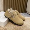 Autumn and Winter Velvet Thickened Winter Warm Cotton Shoes, New Bofur Integrated Leather All-inclusive Boken Single Shoes Women