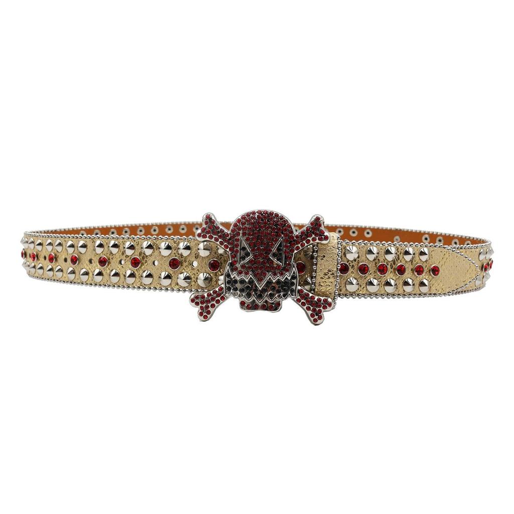 Unisex Punk Rhinestone Pin Buckle Leather Belt: Versatile European & American Fashion
