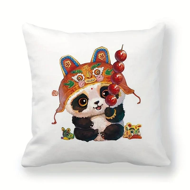 Tecknad Kattmönster Kuddfodral Vardagsrum Soffa Dekor Hem Stol Bil Sovrum Dekorativt Kuddfodral Mjukt Prydnadskuddfodral