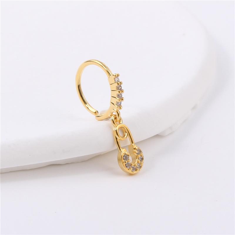 

Fashion Women S Pendant Nose Ring Hanging Button Paperclip Zircon Nose Ring Pendant Cartilage Earrings Nose Accessories