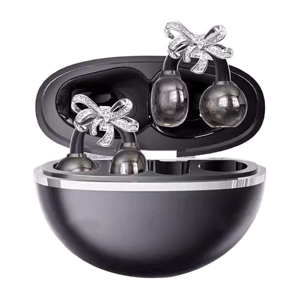 Clip-on Earbuds Wireless Bluetooth 5.4 Open Ear Headphones with Detachable Crystal Bowknot Earrings Eearphones For Sports, Fitness & Workouts