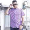 Men’s Plus Size Multi-Color Plaid Short-Sleeve Shirt