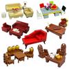 Non-Toxic Moc Bricks Sofa Home Furniture Chair Desk City Model Educational Building Blocks Figures Diy Toy For Kids Gift