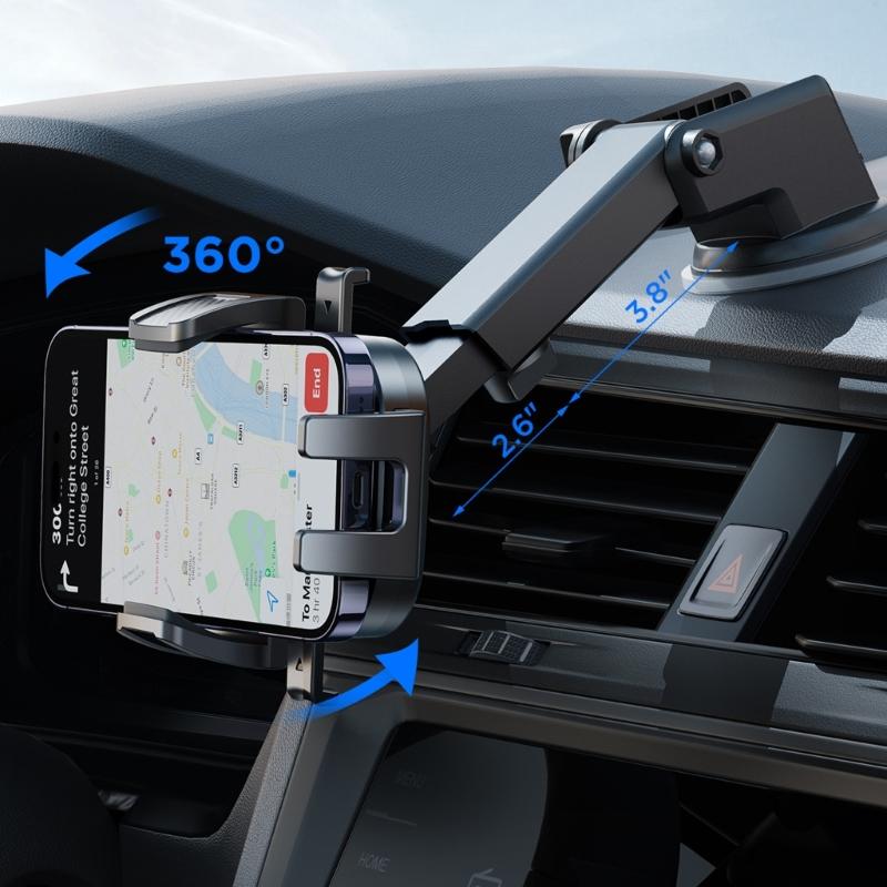 Adjustable Car Phone Holder Dashboard Windshield Phone Mount Suction Cup Stand