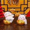 Cute Mini Maneki Neko Spring Ornaments, Resin Desktop Decorative Ornaments and Car Ornaments
