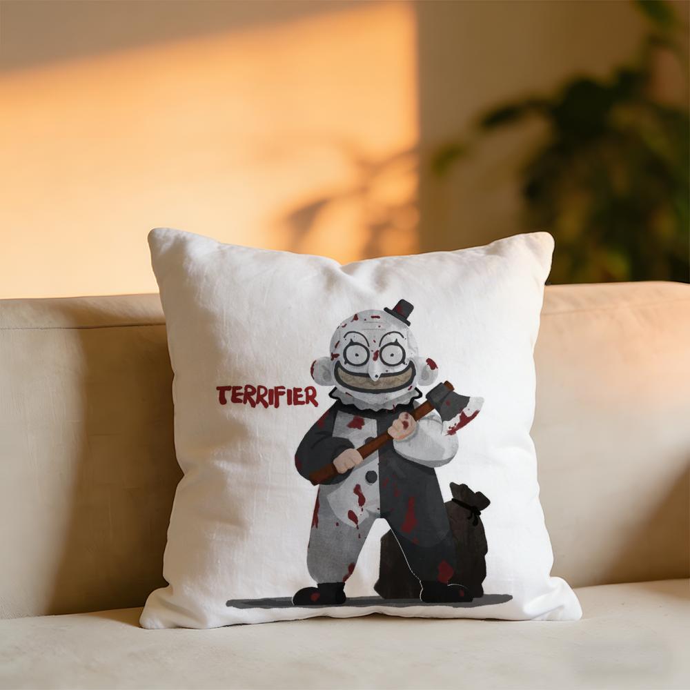 Terrifier Joker Cushion Cover Cozy Velvet Throw PillowSoft Warm Cushion For Sofa  Bed