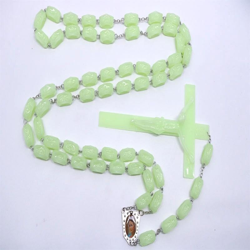 Rosary Beads Pendant Necklace Party Decorative Accessories Lightweight Glowing Necklace Women Pendant Necklaces