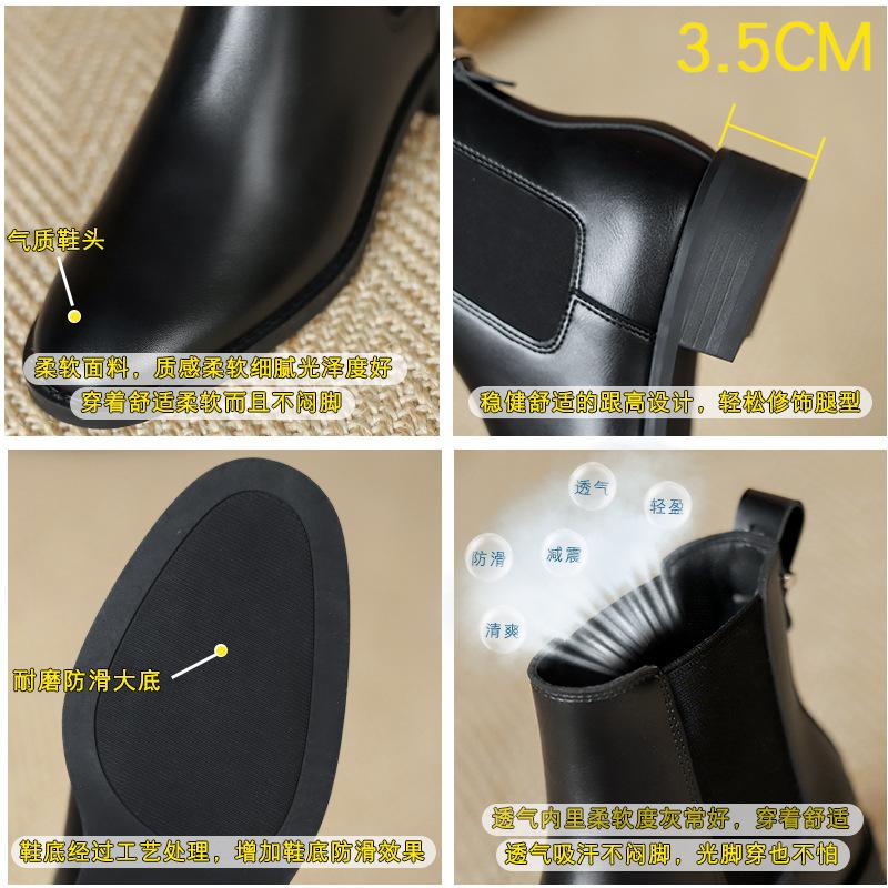 Martin Boots Women's Ins Trendy British Style Thick Heel Thick Bottom New Summer Thin Short Boots Spring and Autumn Single Boots