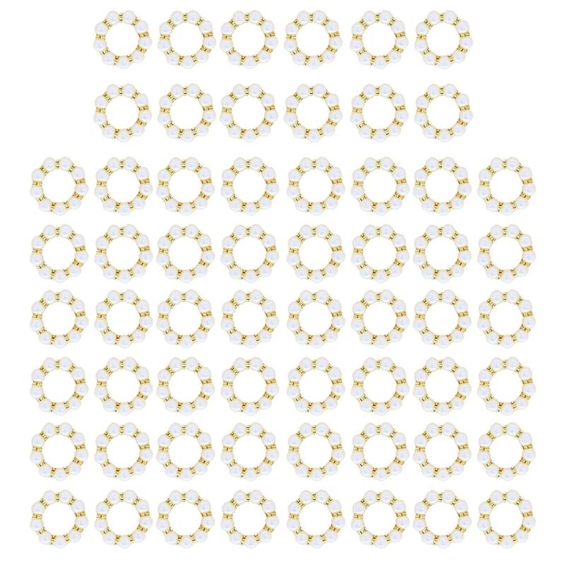 Set of 60 Tissue Holders Bead Christmas Tissue Buckles Christmas Bead Serviettes Rings Suitable for Tissue Decors