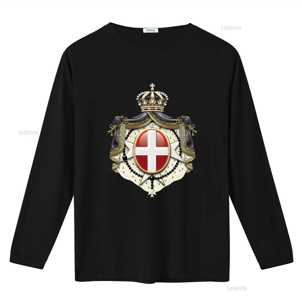 Sovereign Military Order of Malta Coat Arms over Black Velvet T Shirt Premium Quality Unique Design Perfect for History Soft
