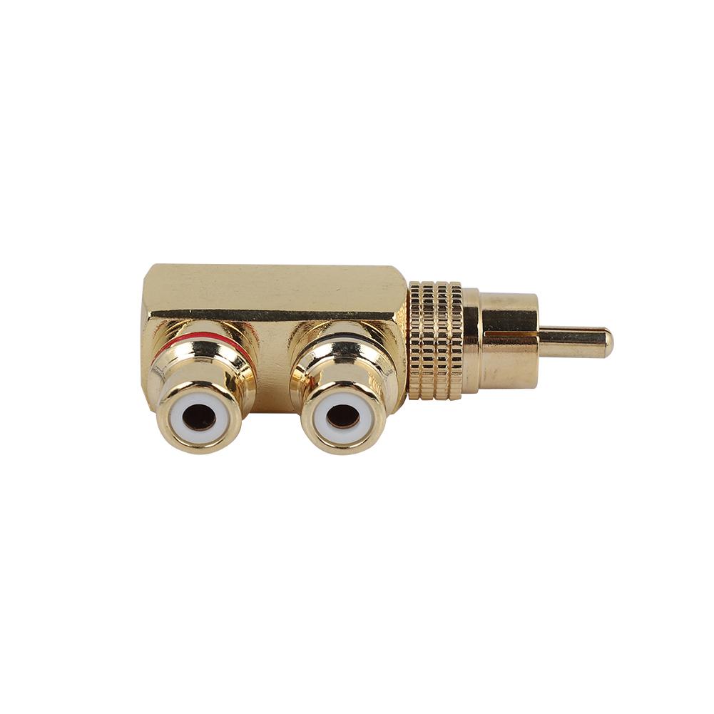 2 stk. AV-splitterplugg RCA hann til 2 hunn lyd- og videoadapterkontakt