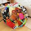 rabbit Bing Friends Garden Party Automatic Folding Umbrella - 8-Rib Travel Umbrella with Auto Open/Close & Portable Gifts for holidays or birthdays
